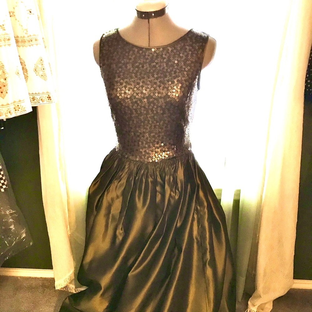 Beautiful long designer evening dress with wrap
